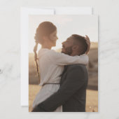 Boho Chic Dusty Blue Lässig Foto Wedding Einladung (Rückseite)