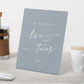 Boho Chic Dusty Blue Liebe Taco Bar Wedding Sockelschild (In SItu)