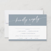 Boho Chic Dusty Blue Menü Auswahl RSVP Karte (Vorderseite)
