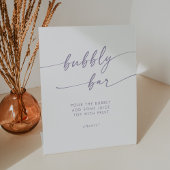 Boho Chic Dusty Lila Bubbly Bar Wedding Sockelschild