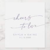 Boho Chic Dusty Lila Chefs für Liebe Hochzeit Weinetikett (Einzelnes Label)