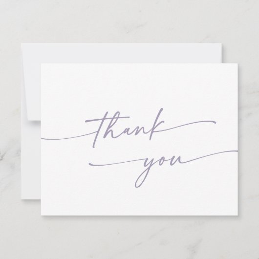 Boho Chic Dusty Lila Flat Wedding Dankeskarte (Vorderseite)