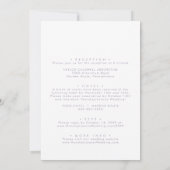 Boho Chic Dusty Lila Front and Back Wedding Einladung (Rückseite)
