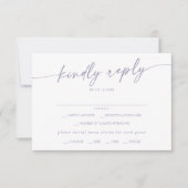 Boho Chic Dusty Lila Menü Auswahl RSVP Karte (Vorderseite)