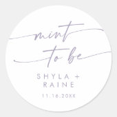 Boho Chic Dusty Lila Minze zu Gunsten Aufkleber (Vorderseite)