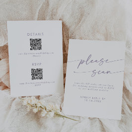 Boho Chic Dusty Lila QR-Code Details RSVP Karte