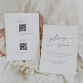Boho Chic Dusty Lila QR-Code Details RSVP Karte