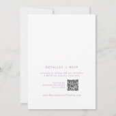 Boho Chic Dusty Lila QR Code Spanische Hochzeit Einladung (Rückseite)