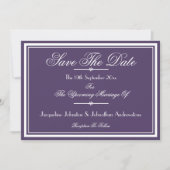 Boho Chic Dusty Lila Script Save the Date Ankündigung (Vorderseite)