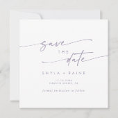 Boho Chic Dusty Lila Square Foto Zurück Save The Date (Vorderseite)