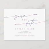 Boho Chic Dusty Lila Wedding Save the Date Einladungspostkarte (Vorderseite)