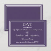 Boho Chic Dusty Lila Wedding Website RSVP Card Karte (Vorne/Hinten)