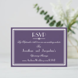 Boho Chic Dusty Lila Wedding Website RSVP Card Karte