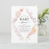 Boho Chic Dusty Pink Desert Baby Dusche Einladung (Stehend Vorderseite)