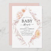 Boho Chic Dusty Pink Desert Baby Dusche Einladung (Vorne/Hinten)