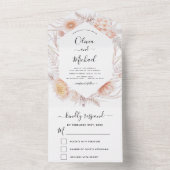 Boho Chic Dusty Pink Wüste Wedding RSVP All In One Einladung (Innen Boden)