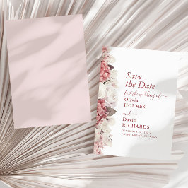Boho Chic Dusty Rose Hydrangea Wedding Save The Date