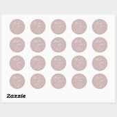 Boho Chic Dusty Rose Pink Danke Gastgeschenk Hochz Runder Aufkleber (Blatt)