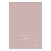 Boho Chic Dusty Rose Pink Guest Name Platzkarten Tischnummer (Vorderseite)