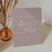 Boho Chic Dusty Rose Pink Liebe Taco Bar Wedding Sockelschild