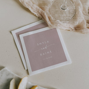 Boho Chic Dusty Rose Pink Monogram Wedding Napkins Serviette