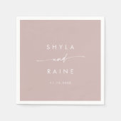 Boho Chic Dusty Rose Pink Monogram Wedding Napkins Serviette (Vorderseite)