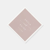 Boho Chic Dusty Rose Pink Monogram Wedding Napkins Serviette (Ecke)