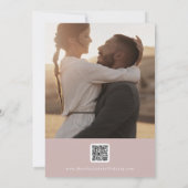 Boho Chic Dusty Rose Pink Multi-Foto QR Code Save The Date (Rückseite)