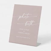 Boho Chic Dusty Rose Pink Wedding Foto Stand Sockelschild (Vorderseite)