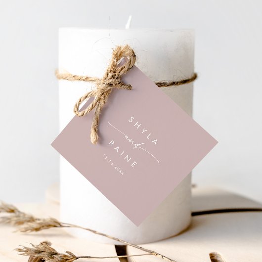 Boho Chic Dusty Rose Pink Wedding Geschenkanhänger