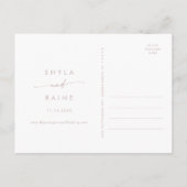 Boho Chic Dusty Rose Pink Wedding Save the Date Einladungspostkarte (Rückseite)