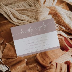Boho Chic Dusty Rose Rosa Menü Auswahl RSVP Karte