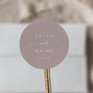 Boho Chic Dusty Rose Rosa Namen Umschlag Aufkleber