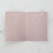 Boho Chic Dusty Rose Rosa Wir falten Hochzeit Programm (Innenseite)