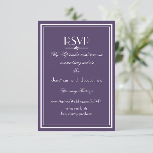 Boho-chic-E-Mail-Website Hochzeit der RSVP-Karte RSVP Karte (Stehend Vorderseite)