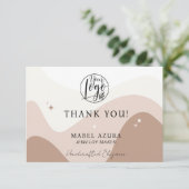 Boho chic earth tone Jewelier Maker Qr Logo Dankeskarte (Stehend Vorderseite)