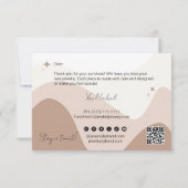 Boho chic earth tone Jewelier Maker Qr Logo Dankeskarte (Rückseite)