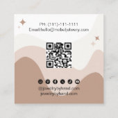 Boho chic earth tone Jewelier Maker Qr Logo Quadratische Visitenkarte (Rückseite)
