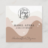Boho chic earth tone Jewelier Maker Qr Logo Quadratische Visitenkarte (Vorderseite)