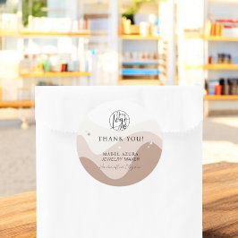 Boho chic earth tone Schmuckmacher Vielen Dank Runder Aufkleber