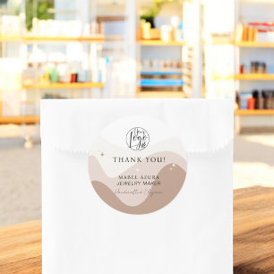 Boho chic earth tone Schmuckmacher Vielen Dank Runder Aufkleber