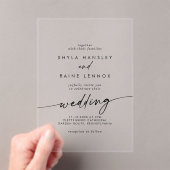 Boho Chic einfache rustikale Clear Akryllische Hoc Acryleinladungen (Insitu (Handheld))