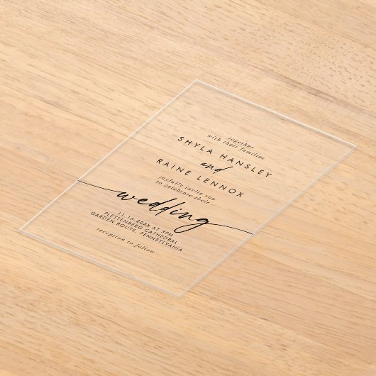 Boho Chic einfache rustikale Clear Akryllische Hoc Acryleinladungen (Ablage )