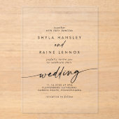 Boho Chic einfache rustikale Clear Akryllische Hoc Acryleinladungen (Vorderseite)