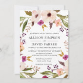 Boho Chic | Einladung zur Hochzeit von Wasserfarbe (Vorderseite)