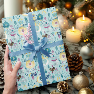 Boho Chic Einpackpapier mit floralen Motiven