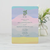 Boho Chic Einzigartige farbenfrohe Hochzeitseinlad Einladung (Stehend Vorderseite)