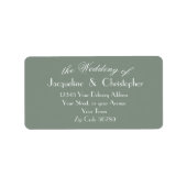 Boho Chic Elegant Sage Green Wedding Address Adressaufkleber (Vorne)