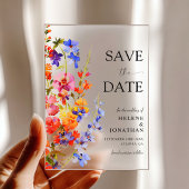Boho Chic Elegant Wildflower Wedding Save The Date Acryleinladungen
