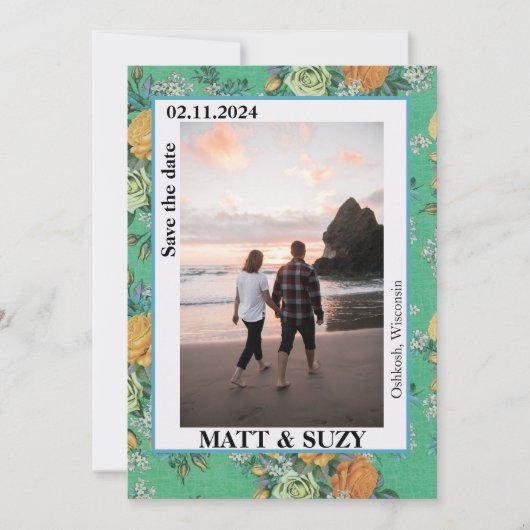 Boho Chic Elegante Botanische Blume Einladung (Vorderseite)